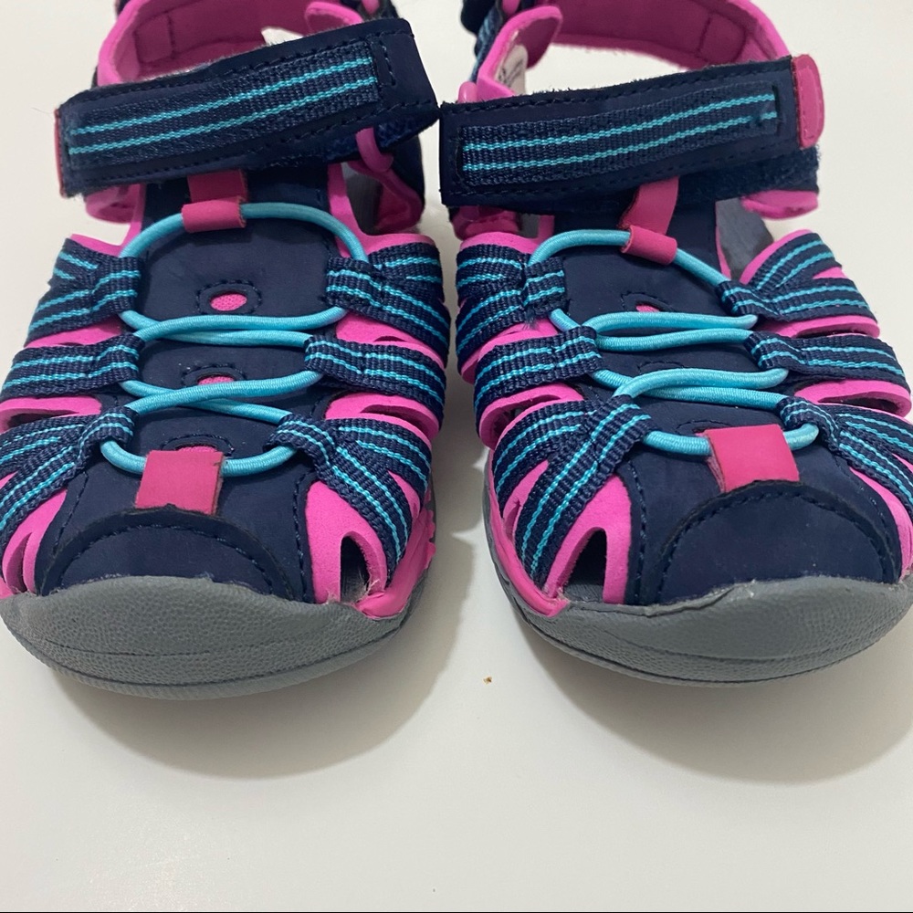 Cat & Jack Girl Afton Hiking Pink & Blue Sandals - Picture 2 of 7